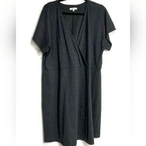 Madewell Cross Front Mini Dress Size 1X Short Sleeve Faux Wrap Office Academia